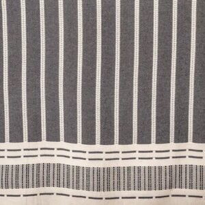 S X S W Organic Cotton Blanket Weave Black + Natural Eyelash Fringe FLiPSiDE TT